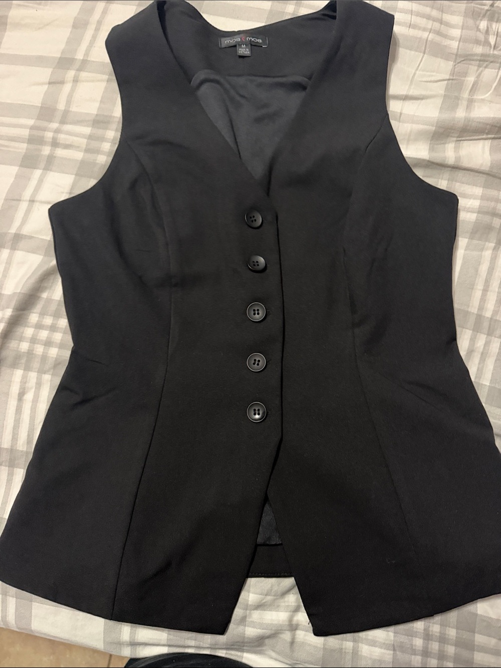 Moa Moa Black Button-Front Vest